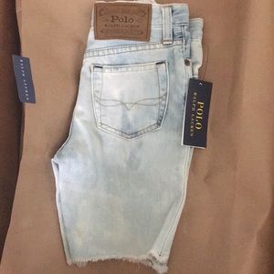 Faded denim cut-off